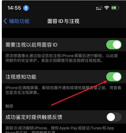 新邵苹果14维修网点分享iPhone14注视感知功能有什么用 